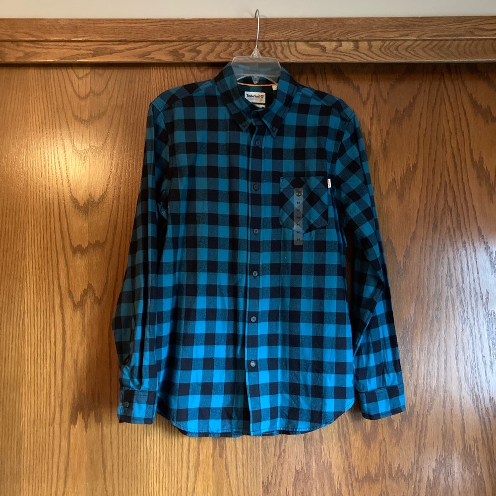 Men’s Timberland Blue Buffalo Check Button Down, Medium